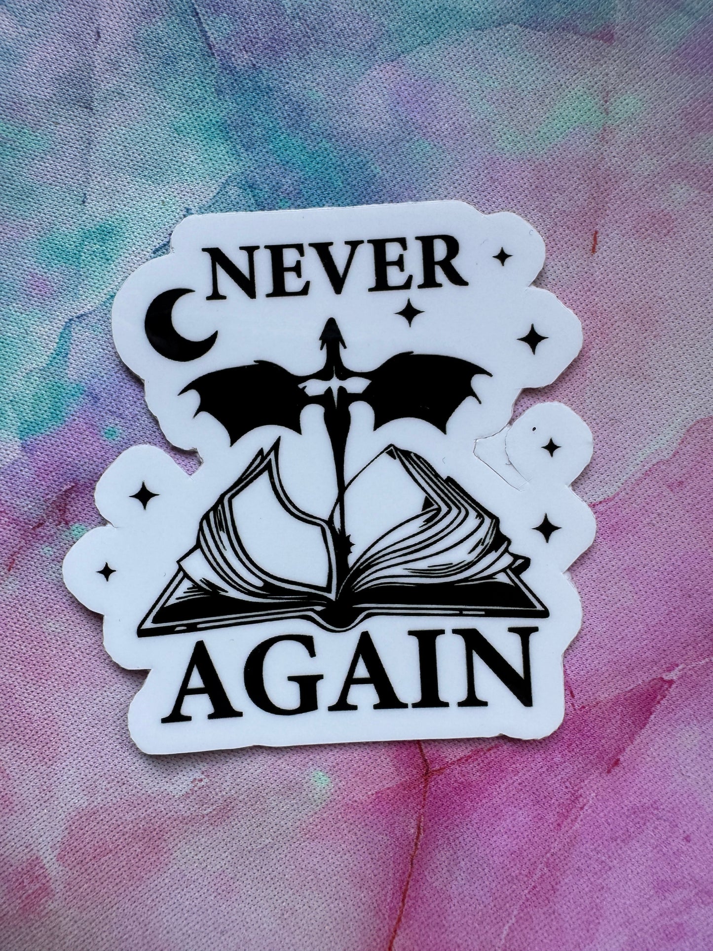 Never Again Bookish Sticker