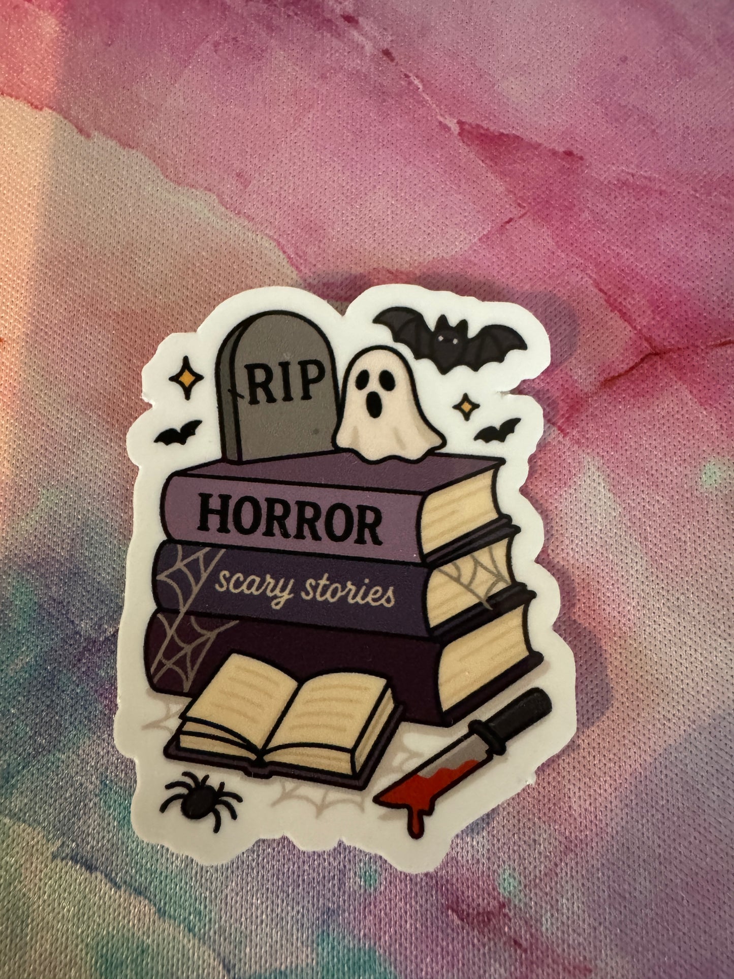 Horror Book Stack Sticker