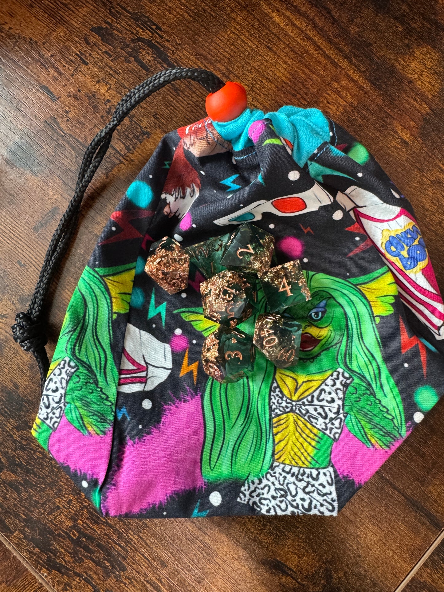 Gremlins Hand made Dice Bag (Red Toggle)