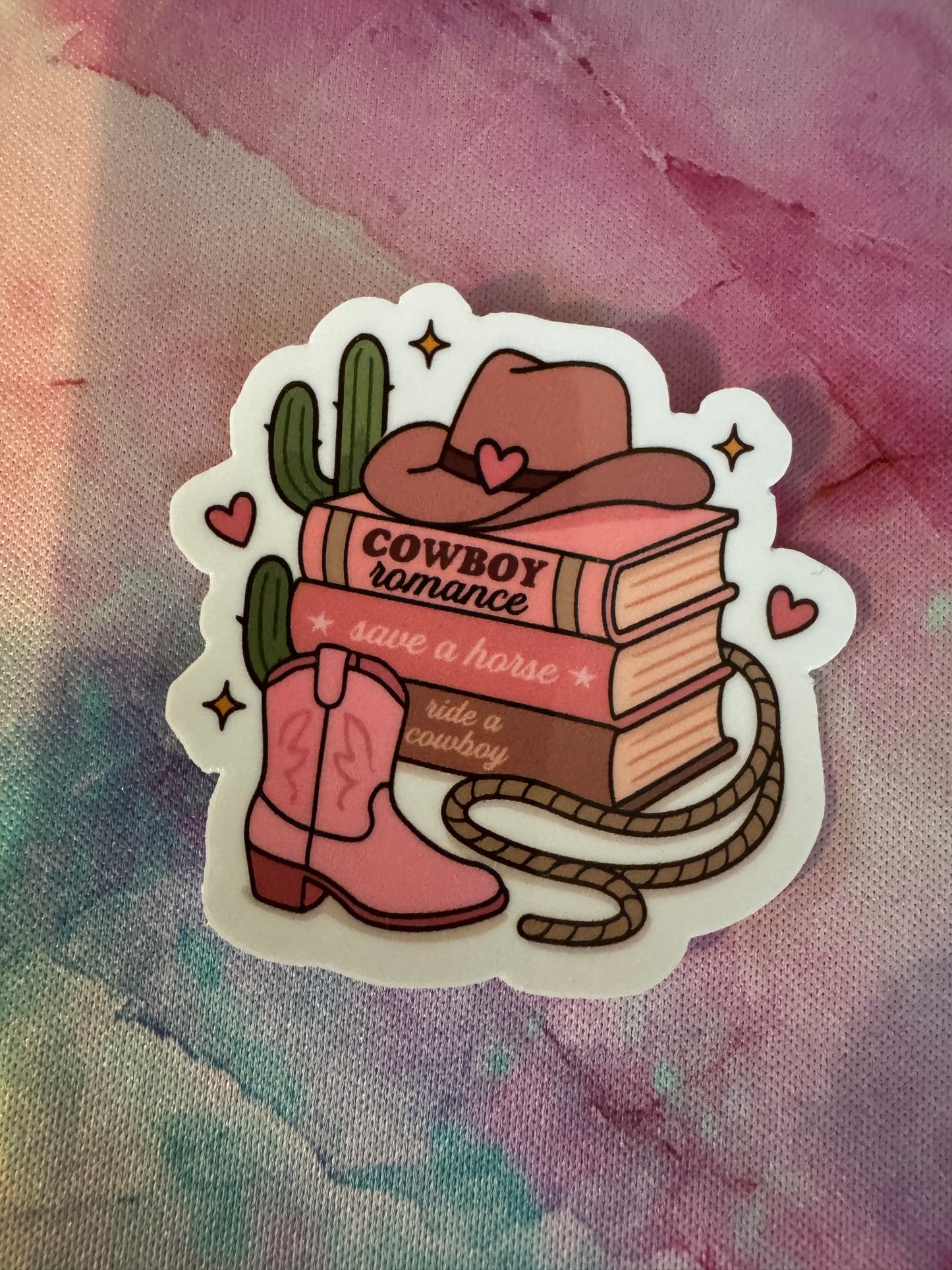 Cowboy Book Stack Sticker