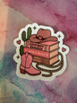 Cowboy Book Stack Sticker