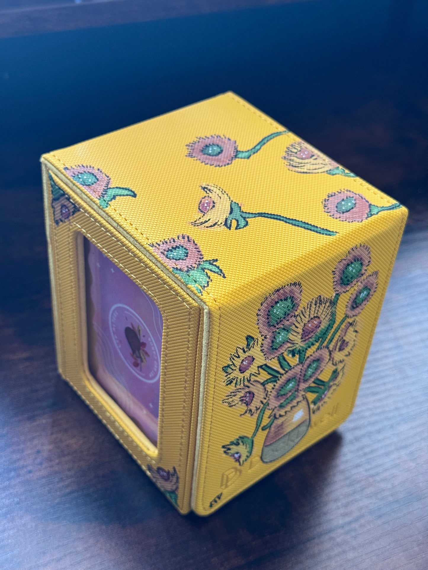 Van Gogh Sunflowers Inspired Hand Painted Deck Box