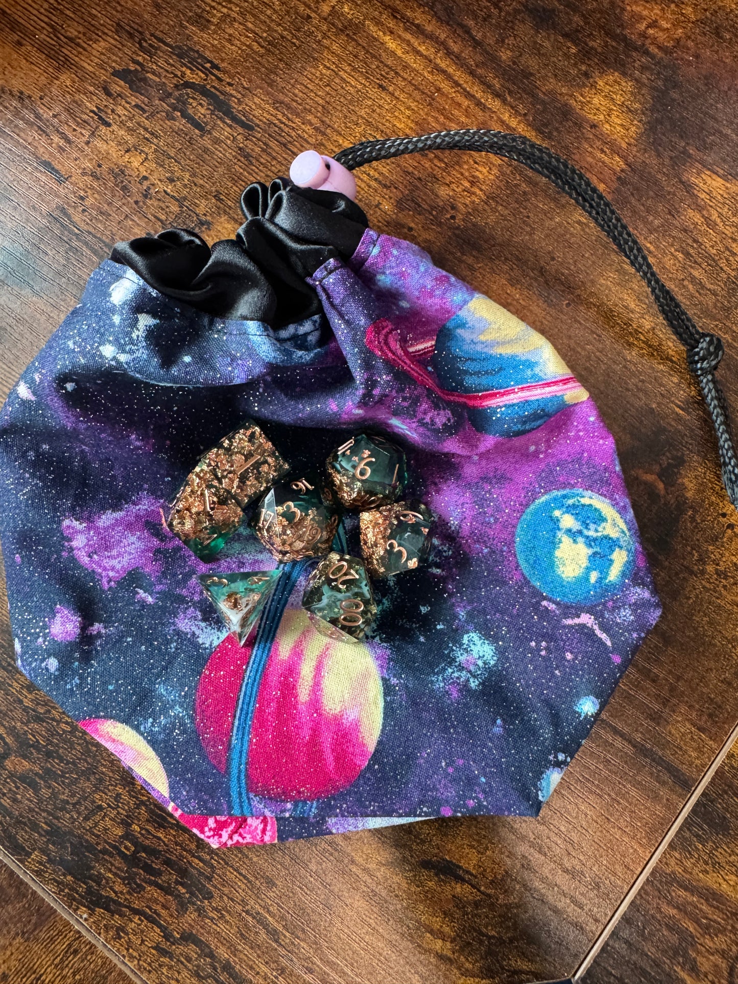 Glitter Galaxy Hand made Dice Bag