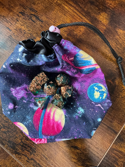 Glitter Galaxy Hand made Dice Bag