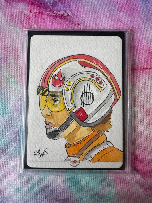 Original Colour Sketch - Star Wars Luke X wing