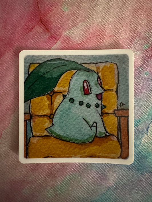Chikorita watercolour sticker